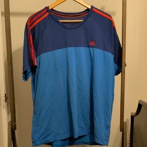 Adidas Men's Two-Tone Blue and Red Tee